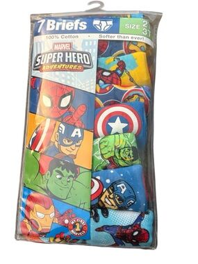 Boy’s 7-pack Marvel Avengers Superhero
Briefs Underwear - Size: 2T-3T